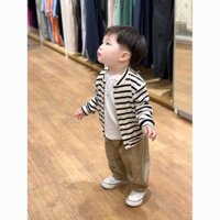 Hàng Mới Về Mới Set Áo Khoác Và Quần Dài Họa Tiết Kẻ Sọc Phong Cách Hàn Quốc Thời Trang Thu Đông Cho Bé Gái 5 Tuổi