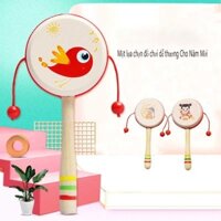 Hàng Mới Về Mới Trống Lục Lạc Gỗ Cho Bé 0-3 Tuổi