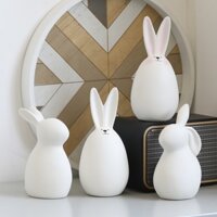 Hàng Mới Về Mới Tượng Sứ Trắng Mini Hình Thỏ Dễ Thương Phong Cách Bắc Âu Hiện Đại Trang Trí Nội Thất