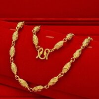 Hàng Mới Về Nam Cửa Hàng Vàng Cùng Phong Cách Ô Liu Chắc Chắn Vòng Cổ Boss Hạt Chuỗi Phù Hợp Với Cổ Sang Trọng Dây Xích Đạo Cụ Vòng Cổ Giả Vàng Trang Sức Thời Trang