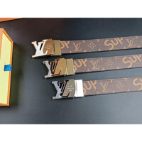 [Hàng mới về] Original-NO.1LV Yếm thời trang mới dành cho nam Chất liệu da thật Khóa chốt kim loại vuông sang trọng Váy trơn đa năng phong cách Jeans