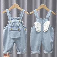 [HÀNG MỚI VỀ] Quần yếm trẻ em quần yếm trẻ em quần jean trẻ em quần đơn bé trai bé gái quần ống rộ