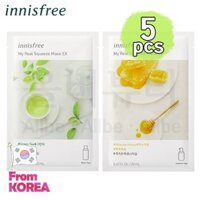 [Hàng mới về] Set 5 Mặt Nạ Innisfree Chiết Xuất Trà Xanh / Mật Ong 20ml