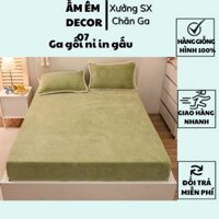 Hàng mới về Set ga gối nỉ in hình gấu full viền giá rẻ_ - Xưởng Chăn Ga số 07