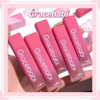 Hàng mới về, son kem nhũ nhạt Gracebabi Milk Velvet, son bóng lâu trôi, son bột nhũ