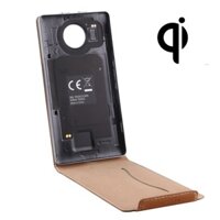 Hàng mới về Vỏ da thật lật dọc + Vỏ sạc tiêu chuẩn không dây QI cho Microsoft Lumia 950 XL (Nâu)
