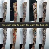 [HÀNG MỚI VỀ]Cánh tay hoa miếng dán hình xăm không thấm nước và bền nam nữ mô phỏng đầy đủ cánh tay Trí Tuệ Geisha tối