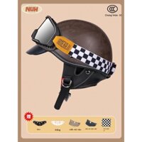 [HÀNG MỚI VỀ]NUH Nhật Bản Retro Nửa Mũ Bảo Hiểm Xe Máy Nam Harley Đầu Máy Chống Nắng Mùa Hè Nữ 3C Chứng Nhận Thoáng Khí