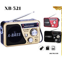 HÀNG MỚIMáy nghe nhạc kiêm đài Radio FM Waxiba XB-521URT- Đài FM 521 có hỗ trợ thẻ nhớ TF và USB có đèn pin