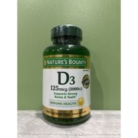 (Hàng Mỹ Air) Viên uống bổ sung Vitamin D3 Nature’s Bounty Vitamin D3 5000IU 400 viên