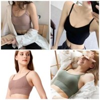 [HÀNG MỸ] Áo croptop FOREVER 21 dây điều chỉnh thun cotton gân tăm nhiều màu