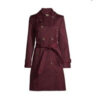 (Hàng Mỹ) Áo khoác Trend Coat dáng dài hiệu LONDON FOG (kích cỡ XS chuẩn US, màu đỏ tía BURGUNDY)