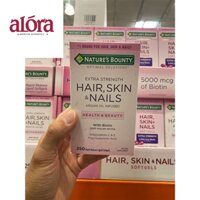 [HÀNG MỸ] HAIR SKIN NAILS VIÊN UỐNG ĐẸP DA, TÓC, MÓNG HAIR SKIN NAIL NATURE'S BOUNTY 250 VIÊN