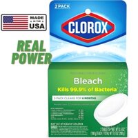 [Hàng Mỹ 🇺🇸🇺🇸🇺🇸] Hộp 2 viên Tẩy Bồn Cầu Clorox Bleach diệt khuẩn 99,9% (100g/viên total 200gr ~ 3.5oz)