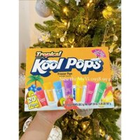 [HÀNG MỸ] Kem đá tuyết KOOL POP vị nước ép trái cây tự nhiên 100% hộp 567g 20 ống