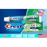 [Hàng Mỹ] Kem đánh răng Crest Tiêu diệt hàng triệu vi trùng hôi miệng, chống sâu răng Fluoride, Làm trắng răng hơn