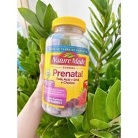 [HÀNG MỸ] Kẹo dẻo Vitamin dành cho mẹ bầu - Nature Made Prenatal Gummies FoLic Acid +DHA+ Choline 90 viên