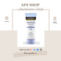 Hàng Mỹ - Neutrogena Ultra Sheer dry-touch sunscreen broad spectrum SPF 45 Kem chống nắng lâu trôi 88ml