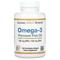 [Hàng Mỹ nhập ] Viên dầu cá Omega-3 Premium California Gold Nutrition, 180 EPA / 120 DHA, 100 viên
