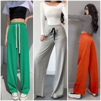[HÀNG MỸ] Quần culottes dài 24/7 MAURICES thun cotton poly lưng thun dây rút ống rộng xanh minơ, hồng dâu pastel