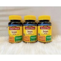 [HÀNG MỸ] Viên uống Nature Made Iron sắt 65mg-365 viên.
