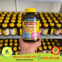 (Hàng mỹ ) Vitamin Bầu tổng hợp Nature Made Prenatal Multi + DHA- Gíup bổ bầu USA lọ 150 viên