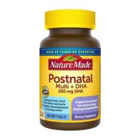 [HÀNG MỸ] Vitamin tổng hợp Nature Made Postnatal Multi +200mg DHA 60 Softgels.