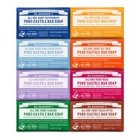 [Hàng Mỹ] Xà phòng thanh Dr-Bronner's All-one-Hemp-Pure-Castile-Bar-Soap nhiều mùi