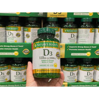 [Hàng Mỹ]date/2027 Vitamin D3 125mcg (5000IU) Nature's Bounty 400v