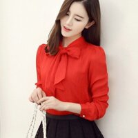 Hàng Nhập : ÁO VOAN CỔ THẮT NƠ THỜI TRANG – AK 058