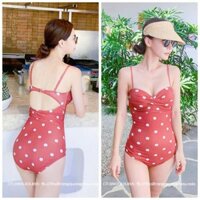 (Hàng Nhập) Bikini-Monokini chấm bi liền thân 1 mảnh sang trọng #2057  ྇