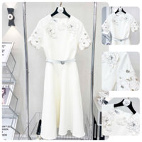 (HÀNG NHẬP CAO CẤP) VÁY ĐẦM CỔ TRÒN KẾT HOA VAI DÁNG XÒE NỔI BẬT ( CC290524565 )