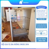 [Hàng Nhập Khẩu] Kệ Gia Vị Đa Năng Ray Âm Giảm Chấn INOX 304 Chính Hãng - Bảo Hành Vĩnh Viễn (có thợ lắp)