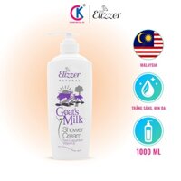 [Hàng nhập khẩu Malaysia] Sữa tắm dê Elizzer Goat's Milk chai 1000ml sáng mịn, dưỡng ẩm, trắng da và lưu hương lâu