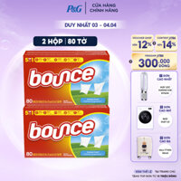 (Hàng nhập khẩu USA) Combo 2 Giấy Sấy Thơm Quần Áo BOUNCE Sheets Outdoor Fresh Hộp 80 Tờ