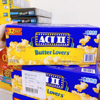 [HÀNG NHẬP MỸ] - BẮP RANG BƠ VỊ MẶN BUTTER LOVERS HIỆU ACT II THÙNG 2.49KG 32 GÓI