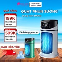 [Hàng nhập] Quạt hơi nước,  mini để bàn phun sương làm mát không khí AMOI, công suất 18W, 6 cấp độ gió, chứa 300ML