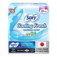 {HÀNG NHẬT}-BĂNG VỆ SINH SOFY COOLING FRESH SIÊU MỎNG 0.1  GÓI 8 MIẾNG DÀI 23 cm