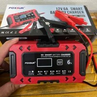 Hàng Nhật - Sạc Ắc Quy FOXSUR 12V 6A  120Ah–Tự Ngắt, Khử Sunfat, Sạc 10 Giai Đoạn, Kéo Dài Tuổi Thọ Ắc Quy