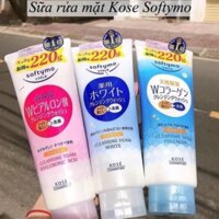 [Hàng Nhật] Sữa Rửa Mặt KOSE Softymo Nội Địa Nhật | SRM KOSE Collagen, White, Hyaluronic Acid 220g (Japan)