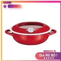 [HÀNG NỘI ĐỊA NHẬT] Nồi Chiên Cao Cấp Tráng Men Kèm Nhiệt Kế D23cm, HB-1718