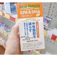 (HÀNG NỘI ĐỊA NHẬT) Thuốc uống bổ não và thần kinh Dear Natura Gold EPA & DHA Nhật Bản, 180v, 360v