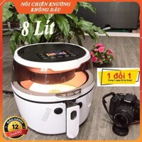 [Hàng nội địa] Nồi chiên không dầu 8 Lít, Điện tử- Nồi Cơ, Tự đảo, 1500W, BH 12T. Nồi chiên không dầu Nine Shield