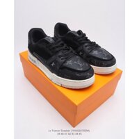 (Hàng Oder 10-15 ngày) - Giày thể thao cao cấp LV Trainer Sneaker Low đen - Giày sneaker nam màu đen - MSP: YHSG0219ZML