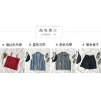 [HÀNG ORDER 7 ĐẾN 10 NGÀY] Set 3 món áo khoác jean - áo 2 dây - quần short