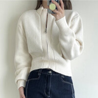 [Hàng order] Áo khoác len nữ, áo khoác cardigan kéo séc