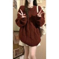 (Hàng order) Áo len đỏ nữ mùa thu đông bigsize