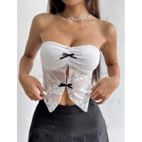 [HÀNG ORDER] Áo ống ren cúp ngực đính nơ quyến rũ (Bảng size ảnh cuối)