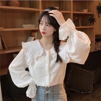 [Hàng order] Áo sơ mi tiểu thư, cổ bèo tay bèo