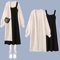 [Hàng Order] Bộ đồ Áo len dệt kim cao cấp + Đầm len dệt kim phong cách thời trang Hàn Quốc nữ